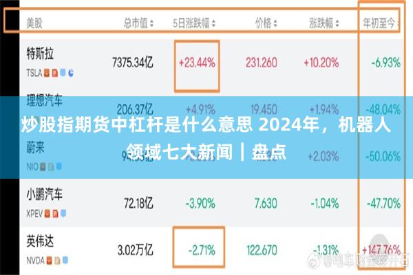 炒股指期货中杠杆是什么意思 2024年，机器人领域七大新闻︱盘点