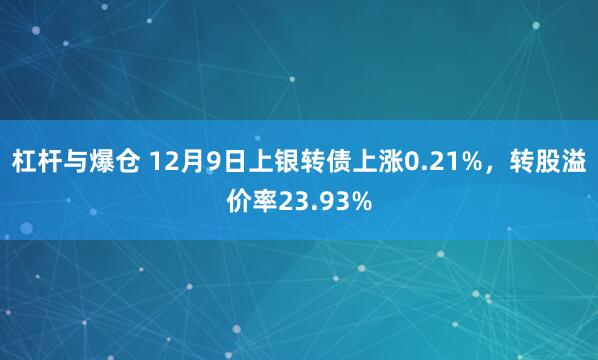 杠杆与爆仓 12月9日上银转债上涨0.21%，转股溢价率23.93%