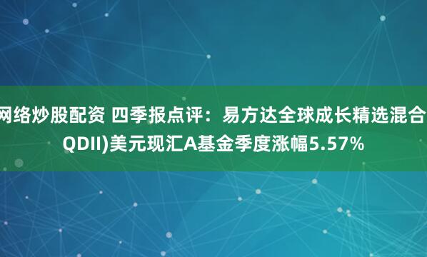 网络炒股配资 四季报点评：易方达全球成长精选混合(QDII)美元现汇A基金季度涨幅5.57%