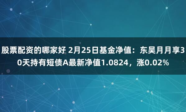 股票配资的哪家好 2月25日基金净值：东吴月月享30天持有短债A最新净值1.0824，涨0.02%