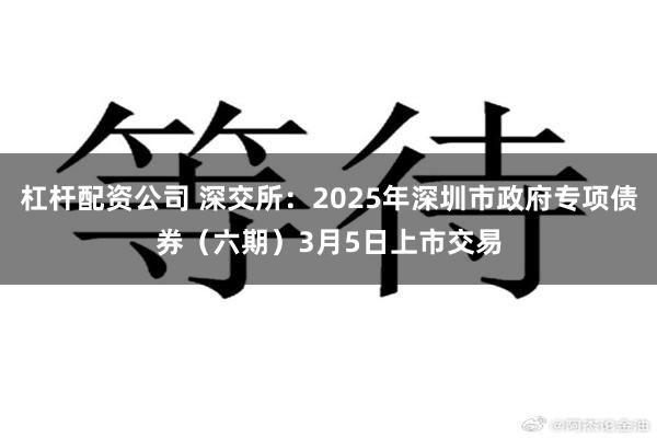 杠杆配资公司 深交所：2025年深圳市政府专项债券（六期）3月5日上市交易